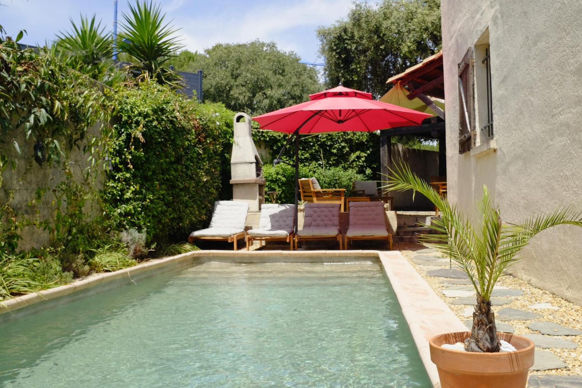 Chambre, Terrasse Et Piscine De L'Impasse Du Pressoir Le Crès Exterior foto